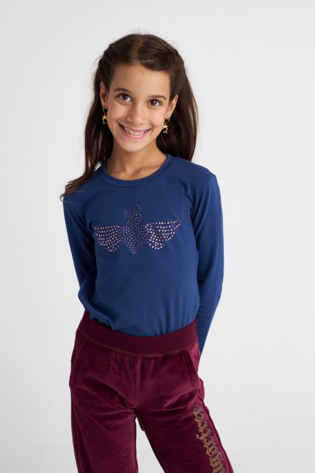 EMBELLISHED LONG SLEEVED COTTON TOP FOR GIRLS-25632046-425