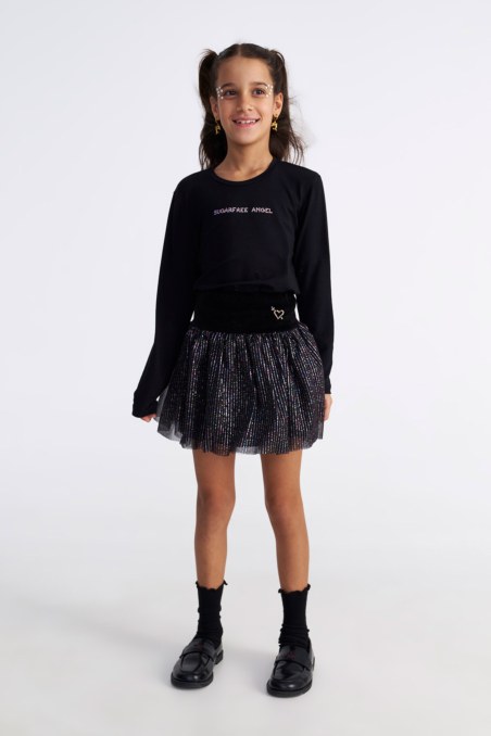 EMBELLISHED LONG SLEEVED COTTON TOP FOR GIRLS-25632055-110