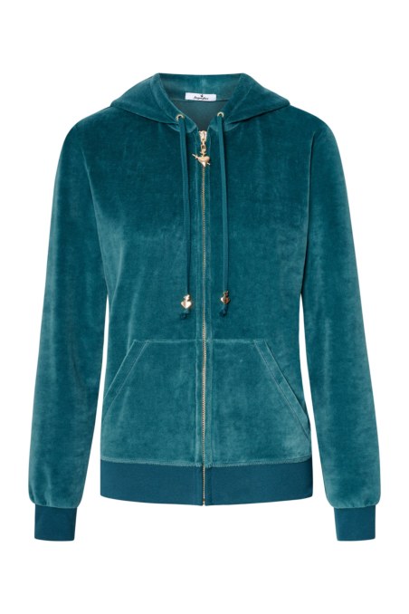 HOODED FASHION VELOUR JACKET FOR TEENS-25633000-404