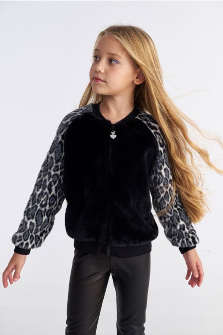 FAUX FUR JACKET WITH COLLAR FOR GIRLS-25633040-110