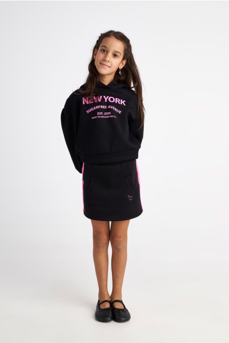 TWO-TONE COTTON MINI SKIRT FOR GIRLS-25634005-110