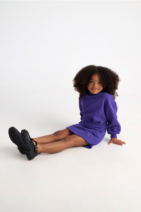 COTTON DRESS FOR GIRLS WITH INNER SOFT FLEECE FABRIC-25634012-712