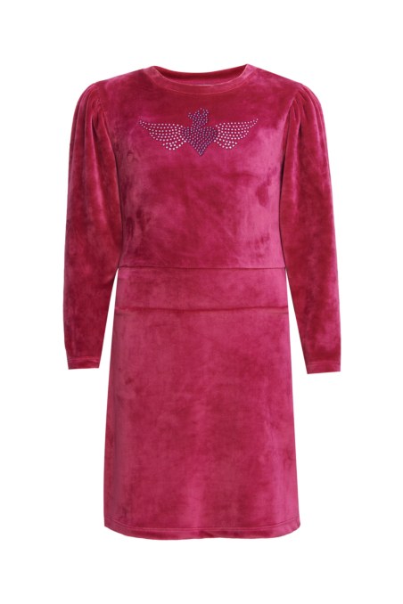 EMBELLISHED SUPER SOFT VELOUR DRESS FOR GIRLS-25634027-718