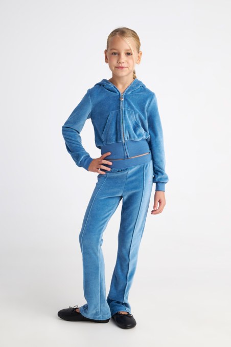 STRASS EMBELLISHED VELOUR TRACK SET FOR GIRLS WITH RAINBOW ZIPPER-25638019-919
