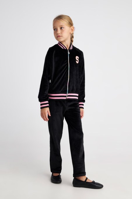 SUPER SOFT VELOUR TRACK SET FOR GIRLS WITH RAINBOW ZIPPER-25638023-110