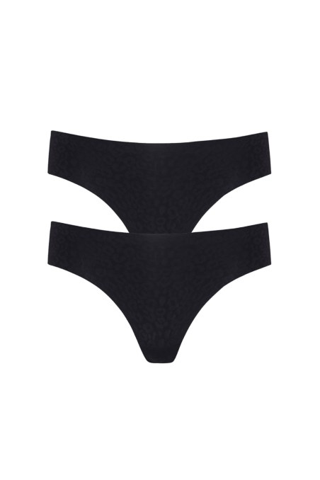 TWO PACK LEOPARD PRINTED SEAMLESS HIPSTER BRAZILIAN BRIEF-25712020-110