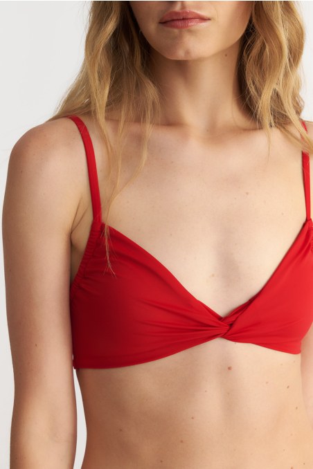 RECYCLED TWISTED TRIANGLE SWIMWEAR BIKINI TOP-25801000-631