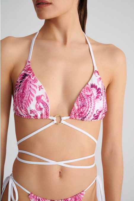 FLORAL PRINTED TRIANGLE BIKINI TOP-25801040-715