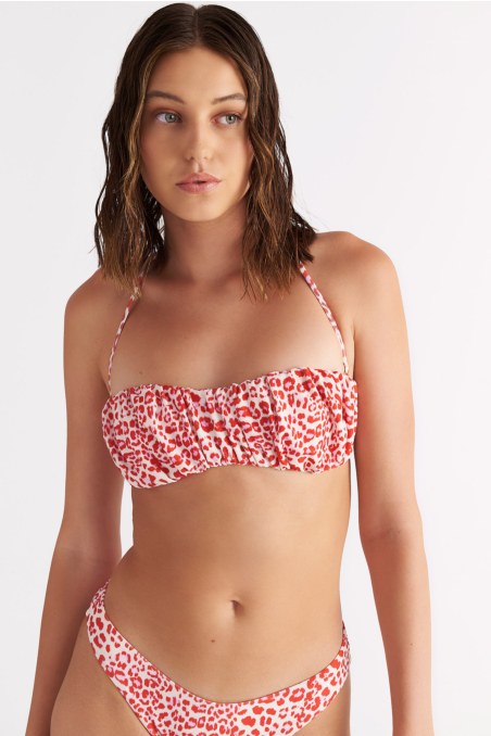 LEOPARD PRINTED STRAPLESS BIKINI TOP-25801718-631