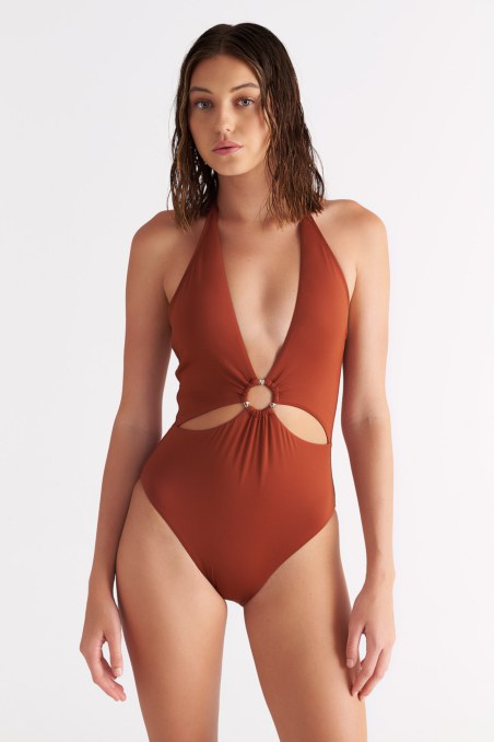 MONOCHROME ONEPIECE SWIMSUIT WITH OPEN BACK-25804200-324