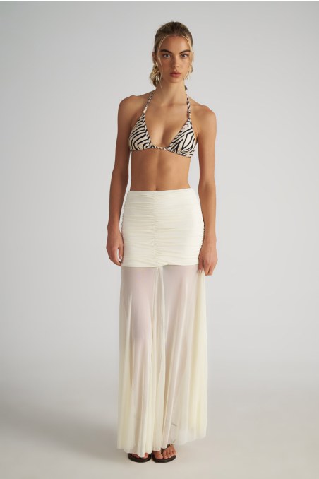 SEMI-SHEER GATHERED MAXI SKIRT-25805255-103