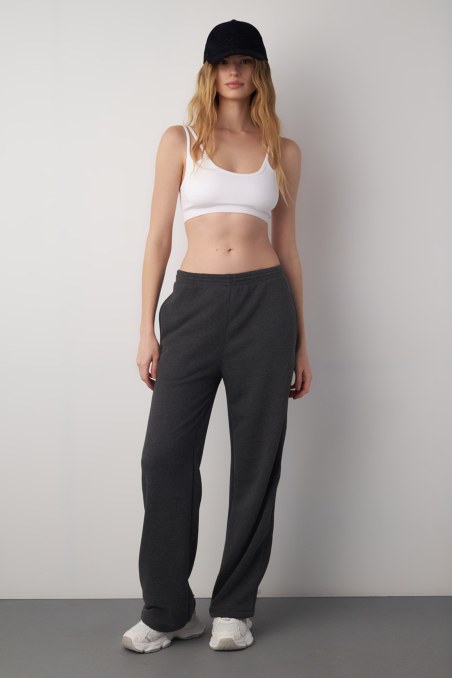 HIGH WAISTED FLARED COTTON PANTS-25811216-212