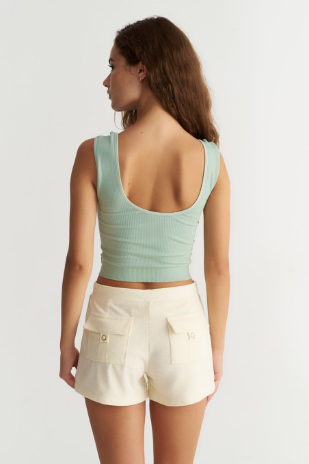 MONOCHROME RIBBED SEAMLESS CROPPED TOP-25812011-518