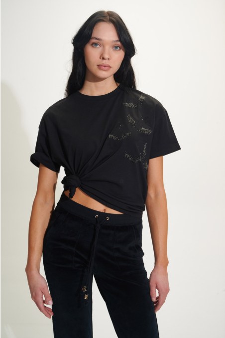 ORGANIC COTTON STRASS EMBELLISHED T-SHIRT-25812046-110