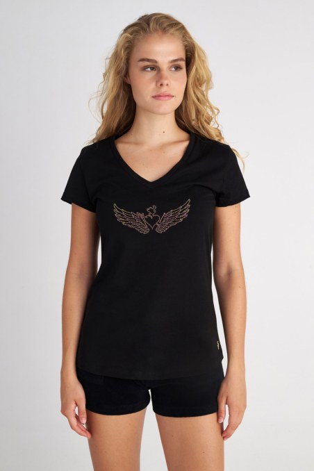 ΒΑΜΒΑΚΕΡΗ ΚΟΝΤΟΜΑΝΙΚΗ ΜΠΛΟΥΖΑ ΜΕ 'V' ΛΑΙΜΟΚΟΨΗ ΚΑΙ ΣΤΡΑΣ-25812283-110