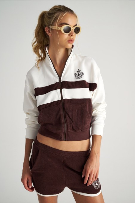 TWO-TONE TERRY JACKET WITH COLLAR-25813101-332