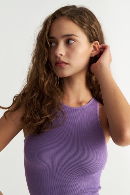 SEAMLESS HALTER CROPPED RIBBED TOP-25818012-431