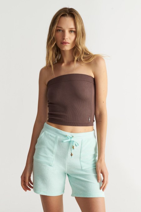 STRAPLESS MONOCHROME SEAMLESS CROPPED TOP-25818014-325