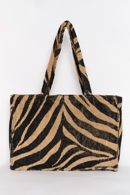ZEBRA PRINTED TERRY TOTE BEACH BAG-25819050-301
