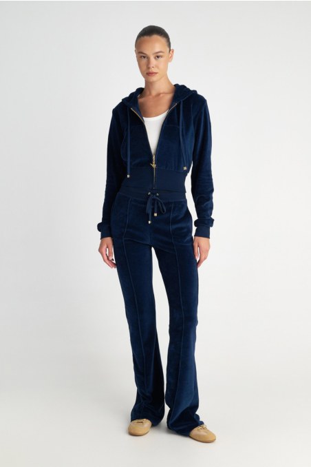 HIGH WAISTED VELOUR PANTS WITH OUTER SEAM-25831003-437