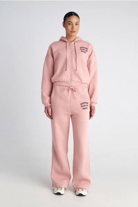 BASIC COTTON WIDE LEG PANTS WITH INNER SOFT FLEECE FABRIC-25831039-719