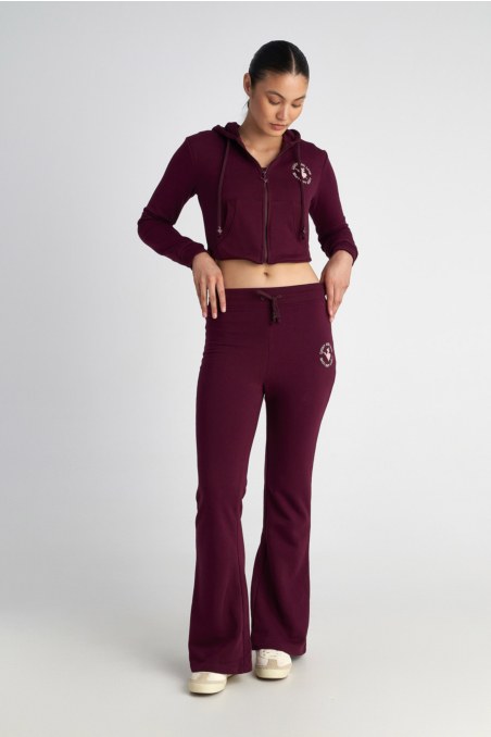 COTTON FLARED PANTS WITH EMBROIDERED DETAIL-25831040-855