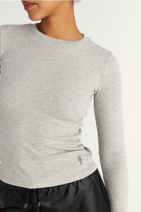 LONG SLEEVED BASIC COTTON RIBBED TOP-25832034-210