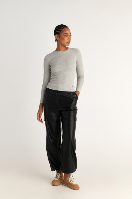 LONG SLEEVED BASIC COTTON RIBBED TOP-25832034-210