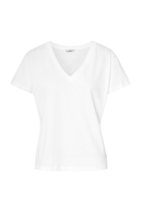 BASIC ORGANIC COTTON T-SHIRT IN 'V' NECKLINE-25832051-102