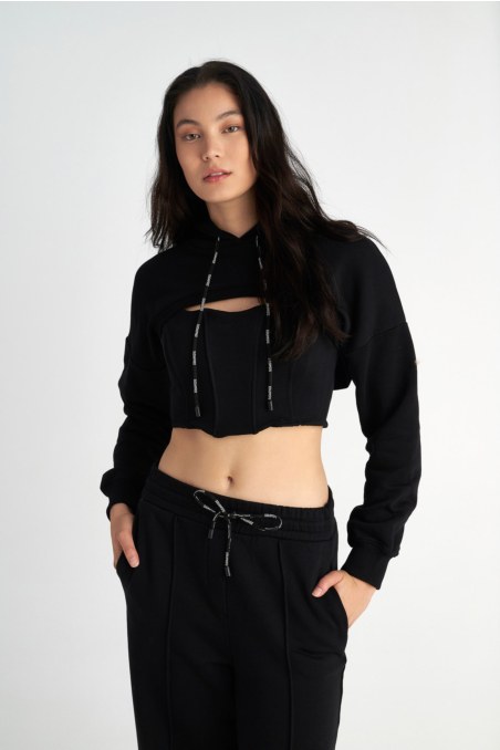 LONG SLEEVED HOODIE COTTON BOLERO-25832078-110