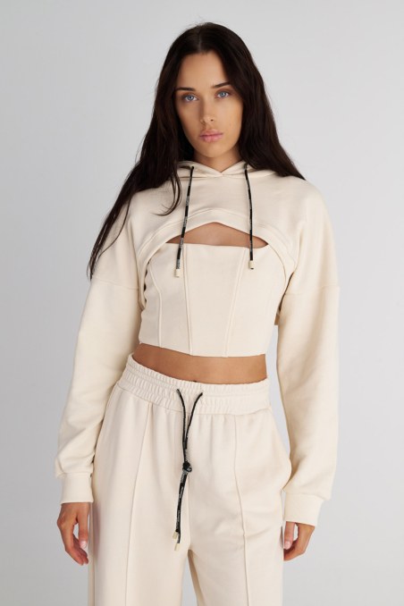 LONG SLEEVED HOODIE COTTON BOLERO-25832078-963