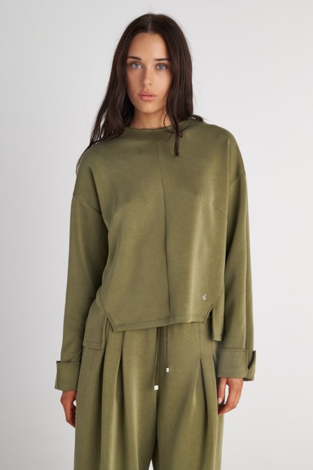 LONG-SLEEVED TOP WITH TURN-UP CUFFS-25832127-996