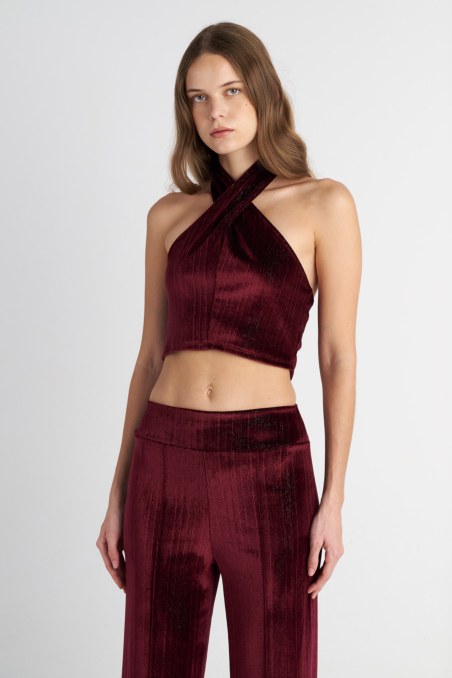HALTER NECK CROPPED VELOUR TOP-25832152-824