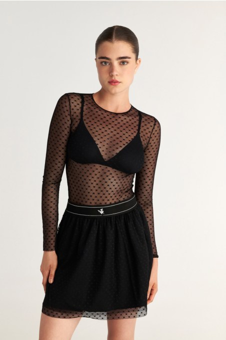 PATTERNED TULLE BODYSUIT-25832153-110