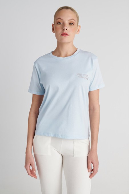 STRASS EMBELLISHED COTTON T-SHIRT IN LOOSE FIT-25832196-421