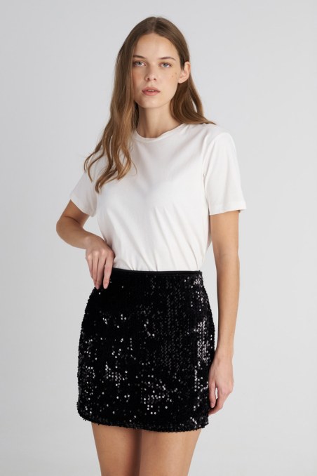 STRASS EMBELLISHED COTTON T-SHIRT IN LOOSE FIT-25832200-103