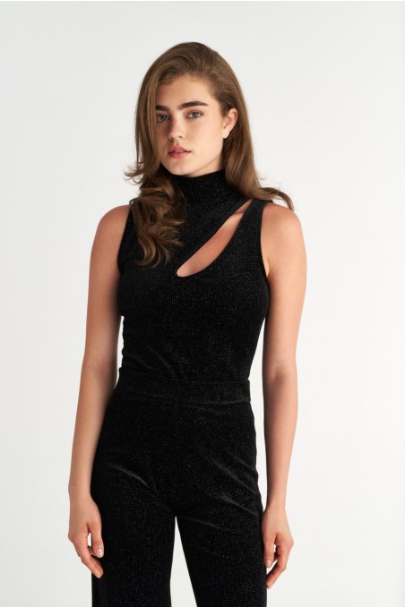 TURTLENECK SLEEVELESS TOP WITH FRONT CUT-OUT DETAIL-25832220-110