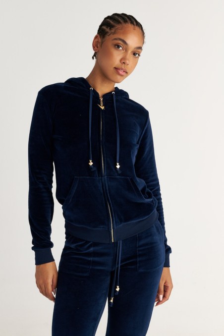 FASHION BASIC VELOUR HOODED JACKET-25833000-437