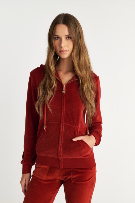 FASHION BASIC VELOUR HOODED JACKET-25833000-449