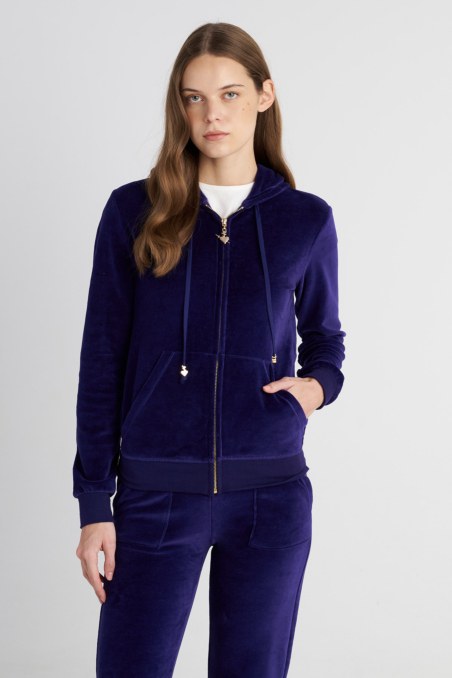 FASHION BASIC VELOUR HOODED JACKET-25833000-816