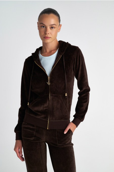 FASHION BASIC VELOUR HOODED JACKET-25833000-970