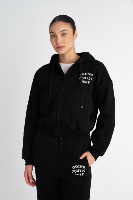 BASIC COTTON HOODED JACKET WITH INNER SOFT FLEECE FABRIC-25833039-110