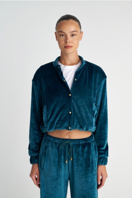 SUPER SOFT VELOUR JACKET WITH SNAP BUTTONS-25833085-404