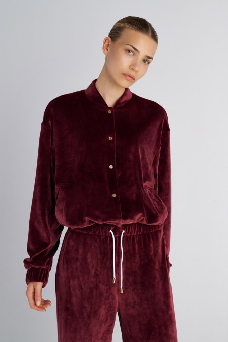 STRASS EMBELLISHED VELOUR JACKET WITH SNAP BUTTONS-25833109-846