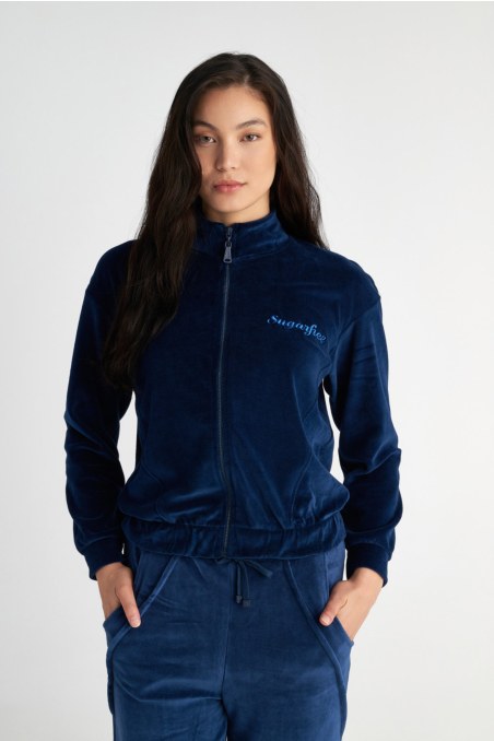 MONOCHROME VELOUR JACKET WITH COLLAR-25833123-852