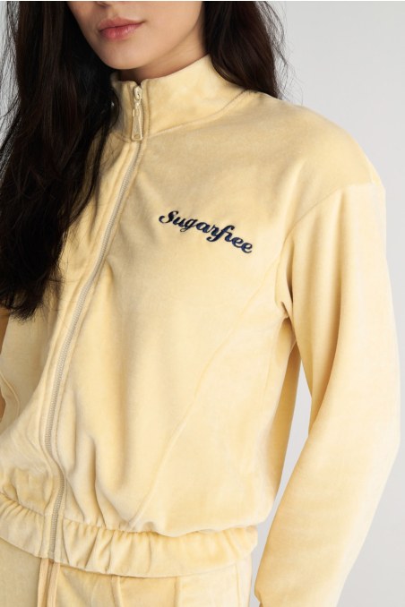 MONOCHROME VELOUR JACKET WITH COLLAR-25833123-963