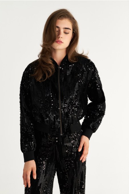 SEQUIN LONG SLEEVED JACKET-25833143-110