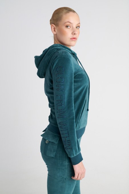 VELOUR JACKET WITH STRASS EMBELLISHMENT AT SLEEVES-25833179-404