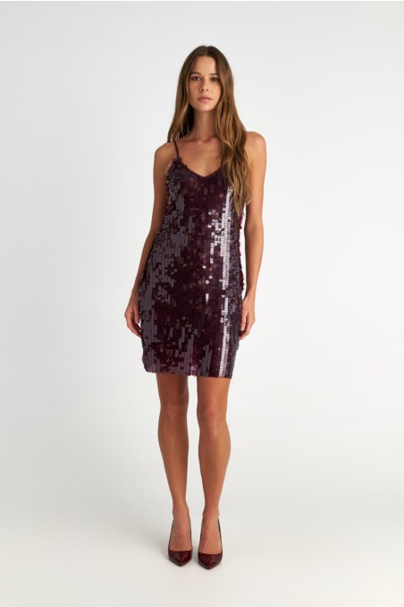 SEQUIN MINI DRESS WITH THIN STRAPS-25834142-635