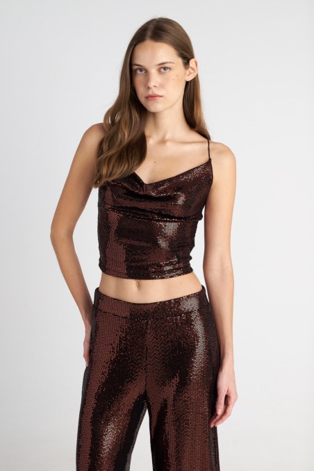 SEQUIN DRAPED TOP WITH THIN STRAPS-25838168-333
